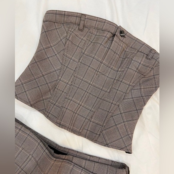 ZARA PLAID CORSET TOP - Picture 4 of 6